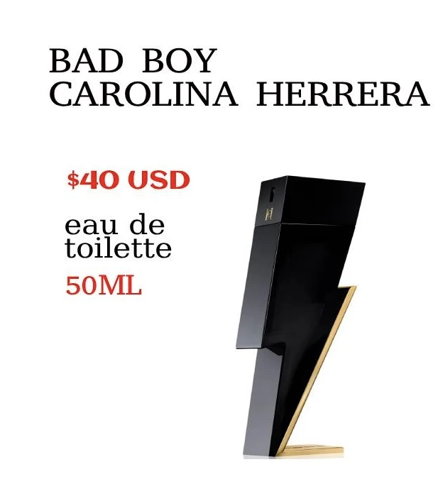 Bad boy  perfume original Carolina herrera's foto | Ermer Fragancias |  BizneCubano